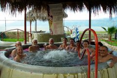 Enjoying the hot-tub